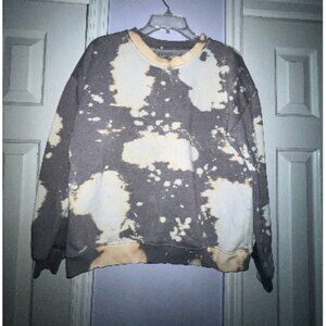 Crewneck Gray Bleach TieDye Sweatshirt - Size M